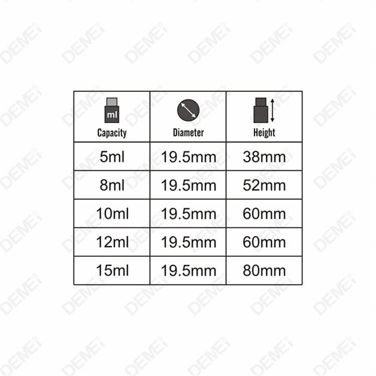 3ml 5ml 10ml 10ml Small Glass Tube Essnetial Oil Bottle Customized Size Color Printing Cosmetic Glass Bottles