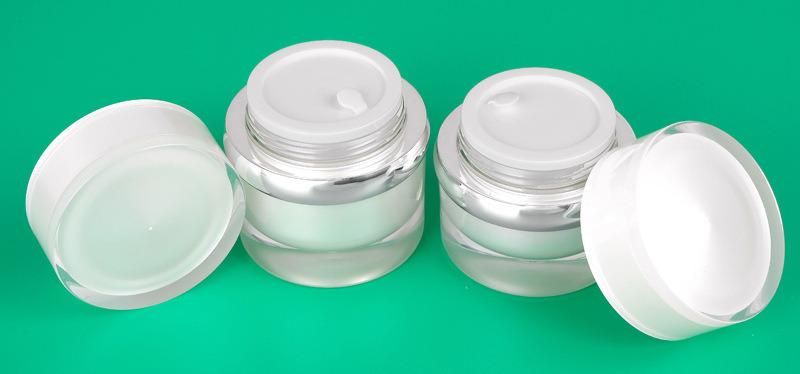 Hot Selling Luxury Unique 30g 50g Cosmetic Jar Acrylic Jar Plastic Jar Cream Jar with Hand Pull Gasket