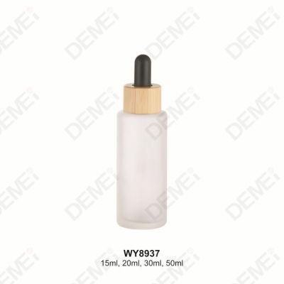 15ml 20ml 30ml 50ml Clear Frosted Glass Dropper Essential Oil Bottle with Bamboo Dropper