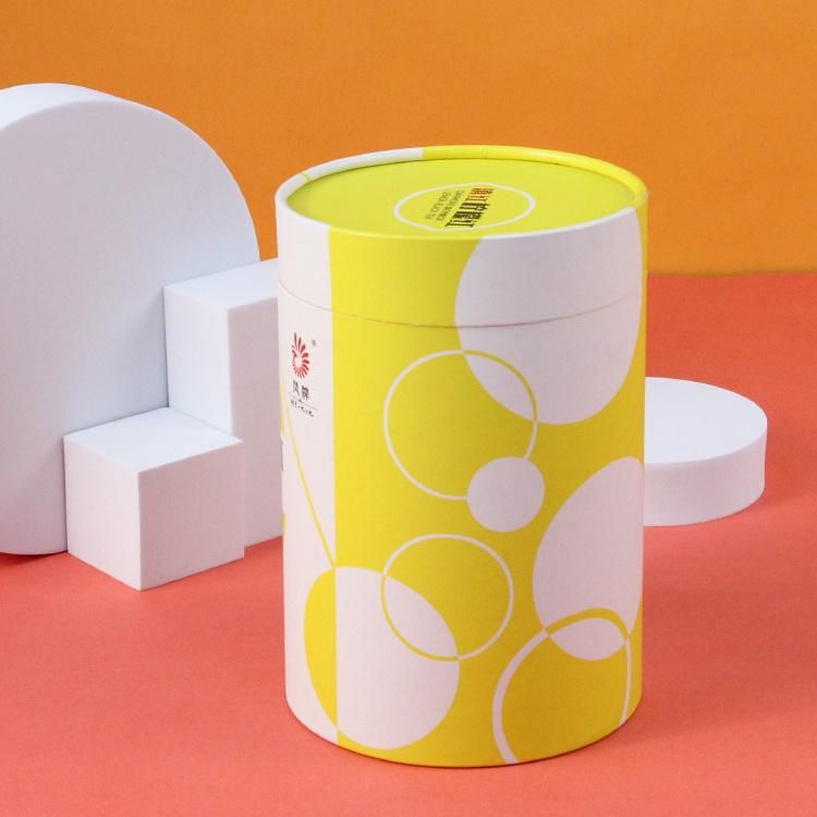 Firstsail Hot Selling Printed Cardboard Container Loose Red Tea Packaging Food Coffee Chocolate Cookie Round Paper Tube