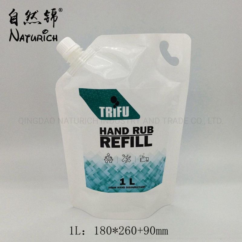 1L Hand Sanitizer Packaging Spout Bag Stand up Plastic Bag