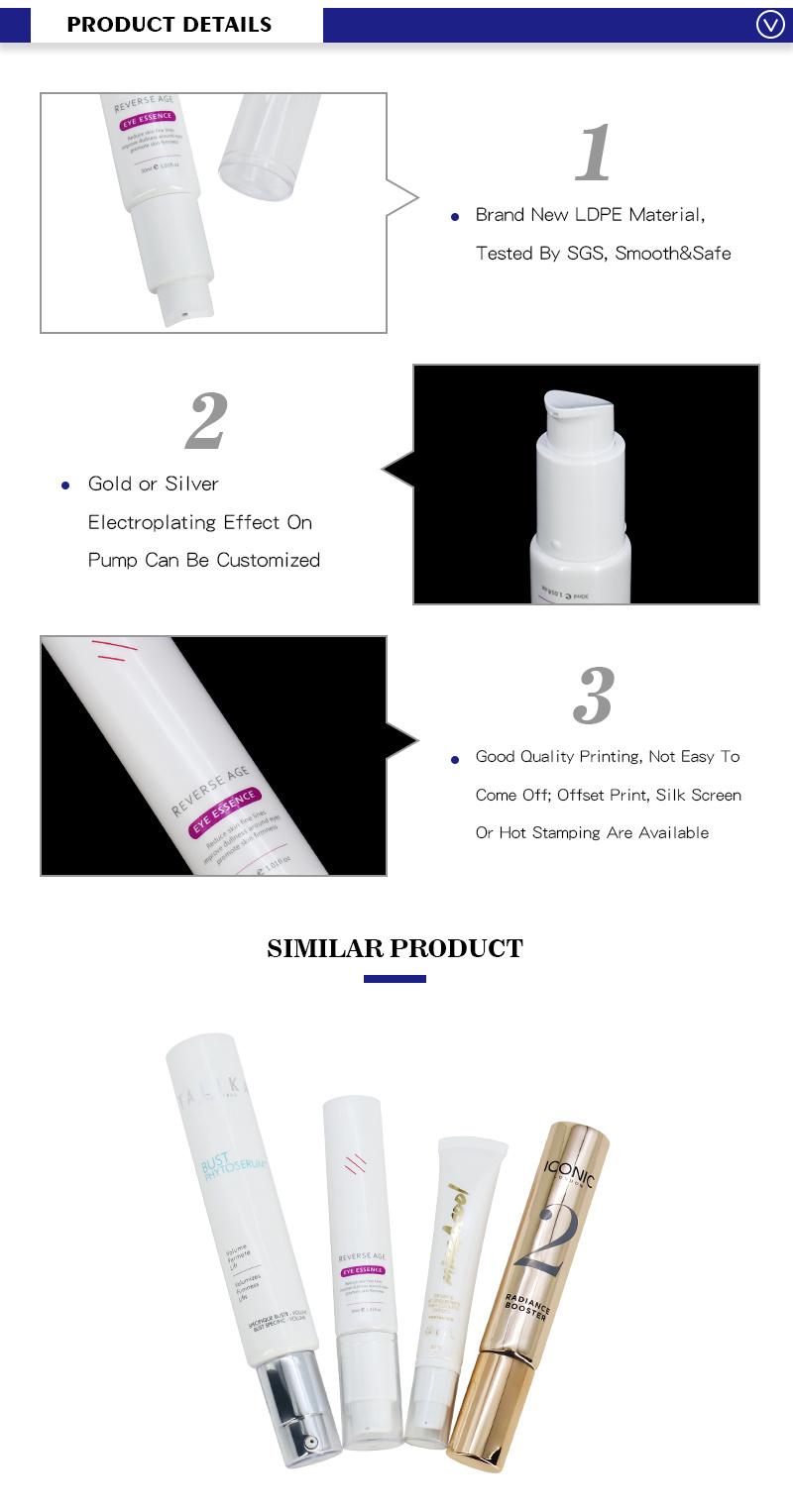 Blank Empty Plastic Eye Essence 30ml Wholesale Airless Tubes