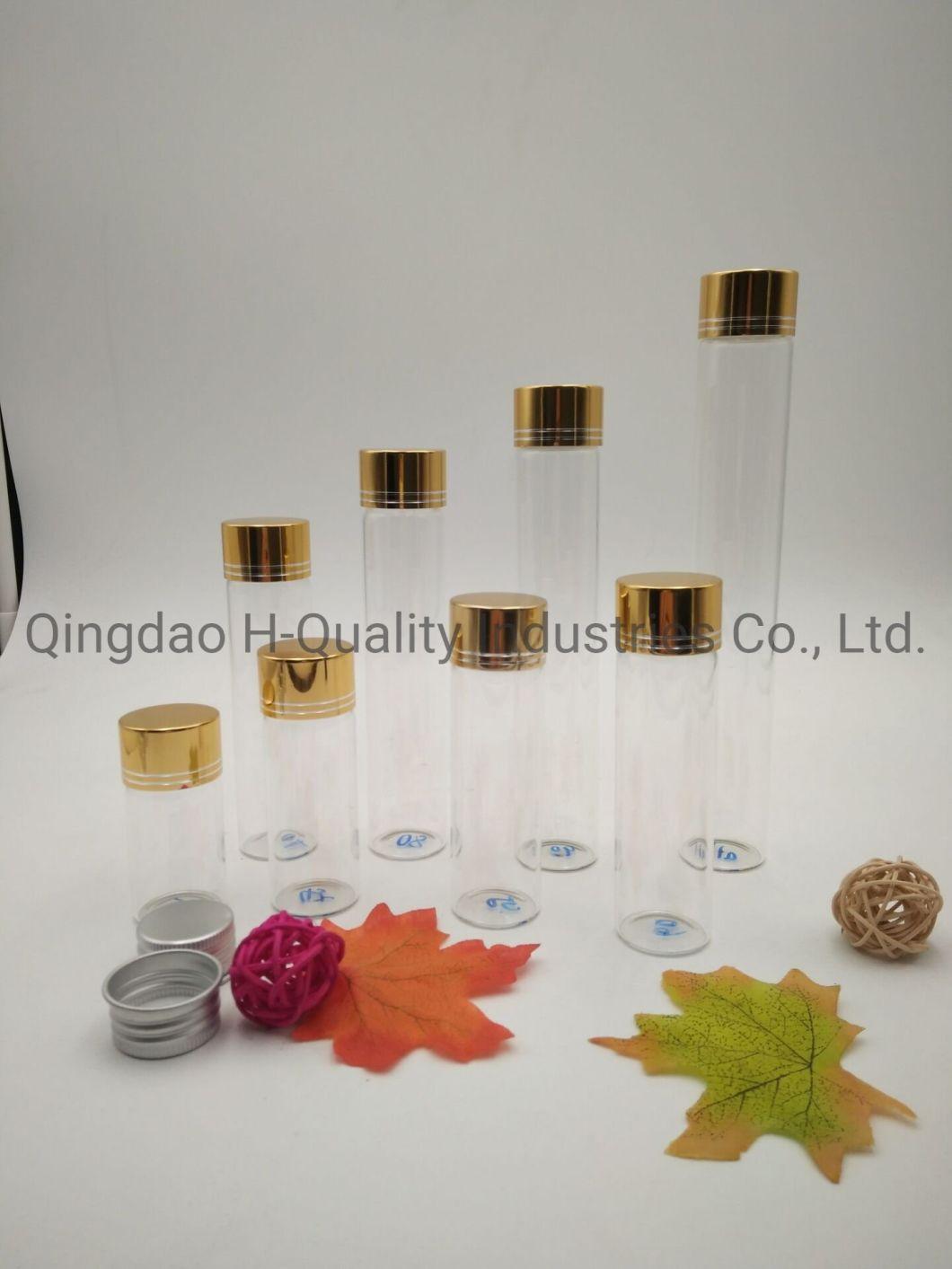 High Borosilicate Glass Tube-Type Bottle/Dried Fruit Bottle/Gift Advertising Bottle/Ready-to-Eat Food Bottle with Aluminum Caps