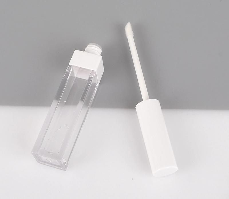 2021 Trending 5ml White Top Lip Gloss Packaging Custom Gold Lid Clear Lip Gloss Tube Black Lip Gloss White Wand Tubes