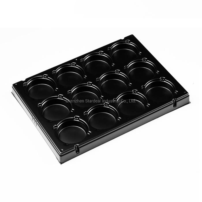 Custom Black Plastic Blister Tray Packaging Chocolate Inside Tray