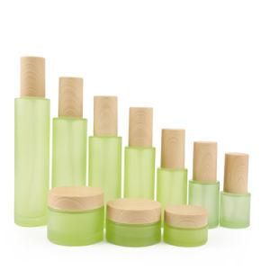 Frosted Glass Cream Jar and Pump Spray Bottle Set Cosmetic Container
