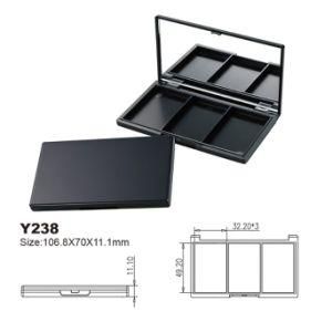 Y238 Multi Color Matte Black Cosmetic Packaging Eyeshadow Palette Container with Mirror