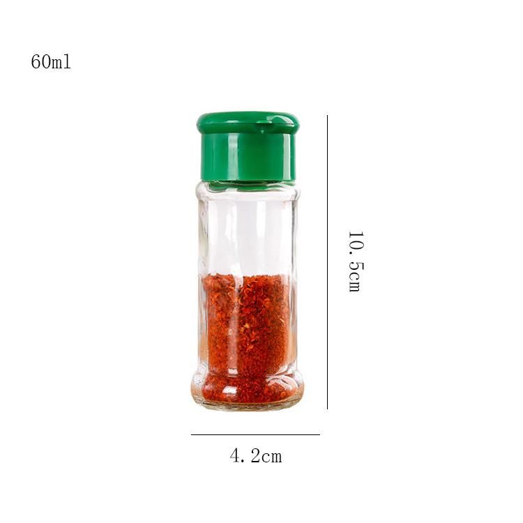 60ml Round Empty Salt Pepper Glass Shaker with Plastic Lid