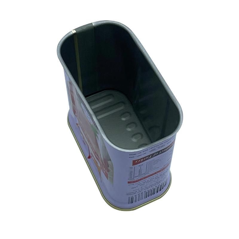 340# Wholesale Empty Rectangular Tin Box for Luncheon Meat Packaging