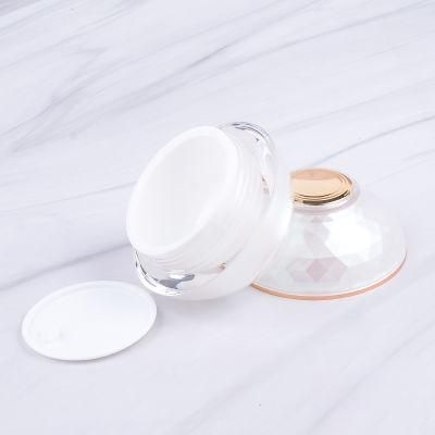 30g 50g 120g Elegant Fancy Round White Empty Cream Pot Acrylic Cosmetic Containers Jar Set