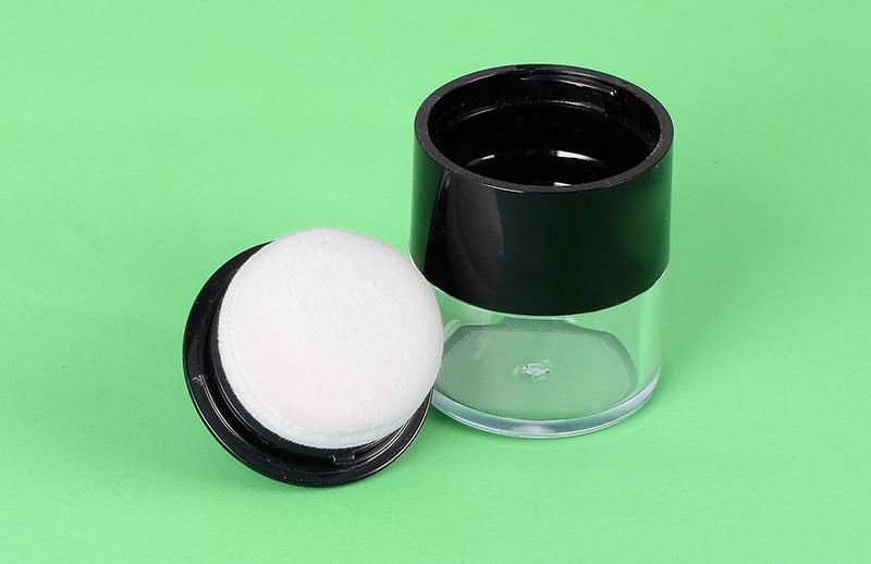 10g Empty Plastic Transparent Clear Loose Powder Case with Puff