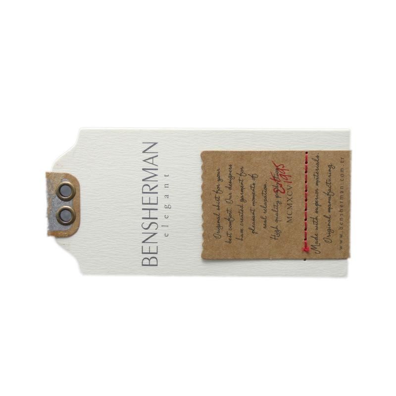 Creative Stitched Kraft Paper Garment Paper Hang Tags with Eyelet