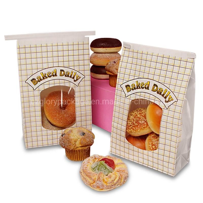 Food Packaging Tin Tie Kraft Paper Bag with Transparent Window