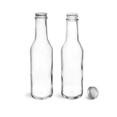 Cheap 5oz Hot Woozy Sauce Glass Sauce Bottles with Black Cap / Shrink Band / Orifice Reducer