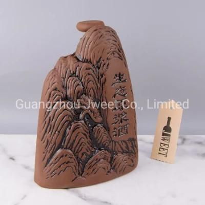 Quality Mountain Shape Liquor Gin Bottle Ceramic Wine Gin Bottle