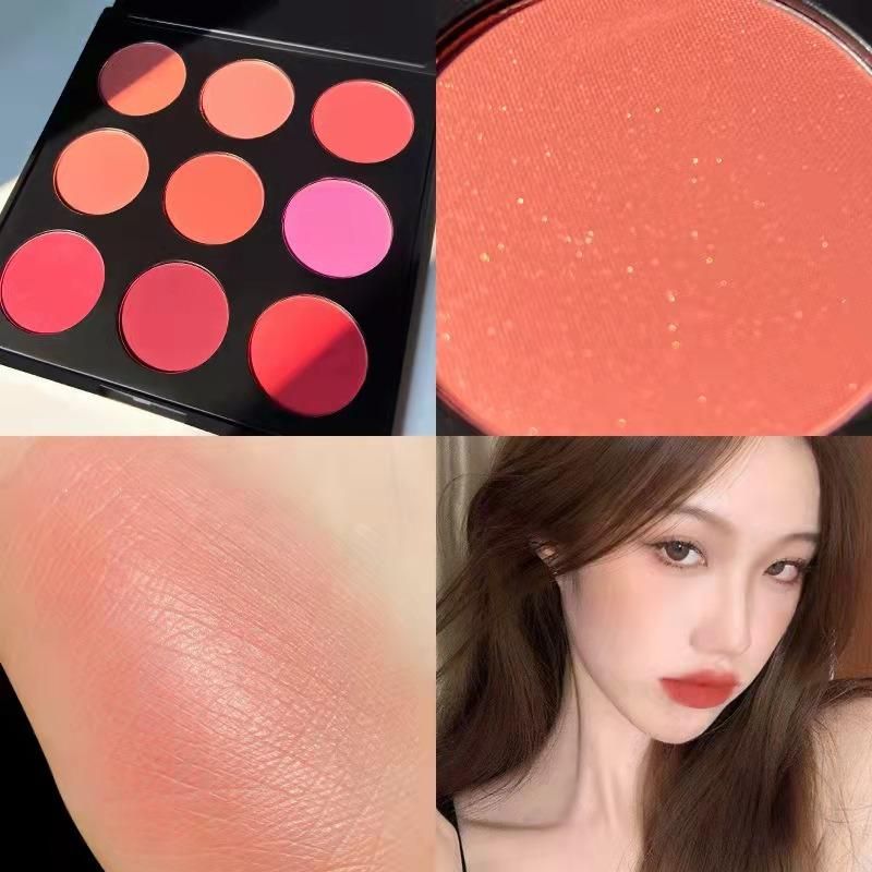 S9 European and American Hot-Selling 9-Color Blush Ins Net Red Contour Trimming Base Pearl Matte Peach Makeup Bean Paste Color