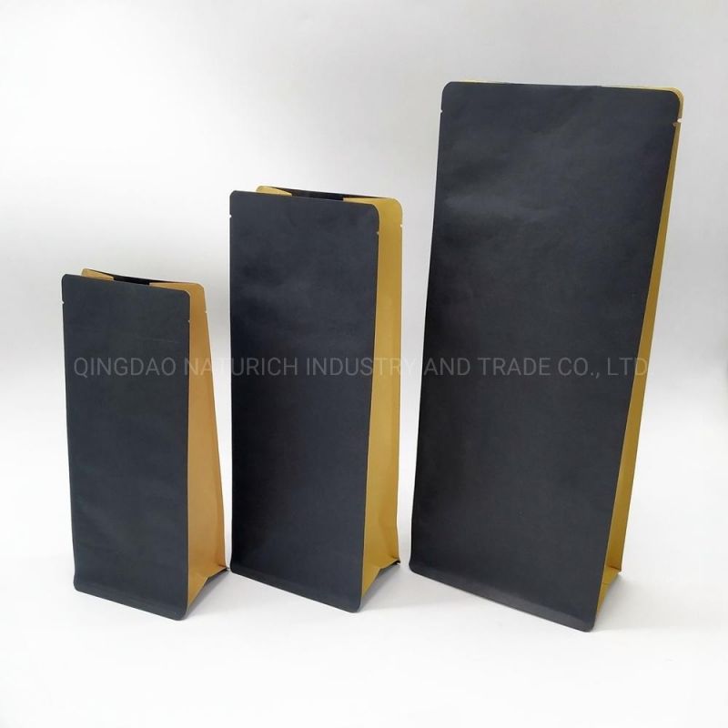 Black Kraft Paper Coffee Bag with Valve