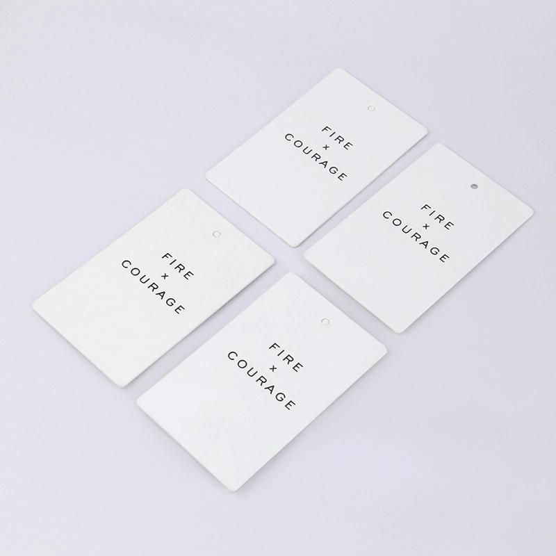 4.5*9cm 1.0cm Thickness Debossed Embossed Logo White Paper Custom Hangtag