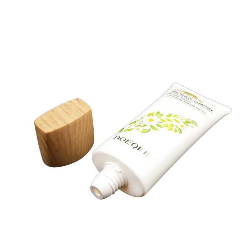 50ml 60ml 80ml 100ml 120ml Cosmetic Packaging Squeeze Tubes Natural Bamboo Lid