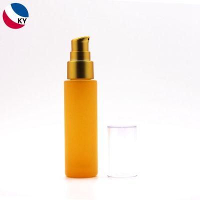 1oz Matte Brown Glass Pump Serum Round Bottle for Skincare