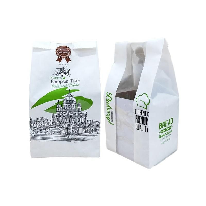 Custom Printed Bakery Bread Cake Paper Bags with Window