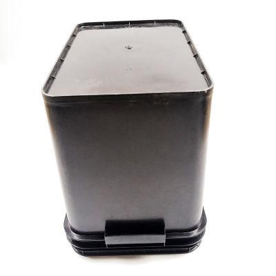 Square Plastic Bucket with Lids Black