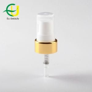 20/400 Aluminum Shiny Gold Coating Cream Pump with PP Cap for Liquid