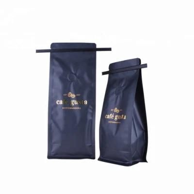 Custom Printed Food Grade Packaging Side Gusset Kraft Paper Coffee Packaging Tin Tie Bag with Valve