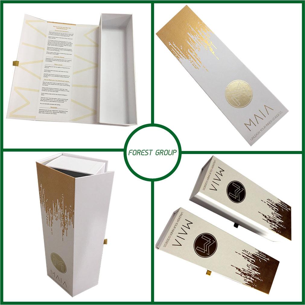 Gold Hot Stamping Hair Extension Packaging Box