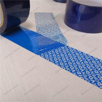 Total Transfer Blue Stripe Tamper Evident Security Tape