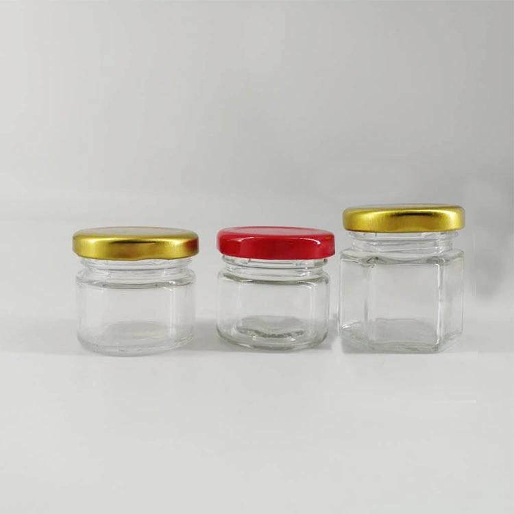 Kitchen Spices Glass Jars 30ml 45ml Round Hexagon Glass Jam Honey Jar for Wedding Favor