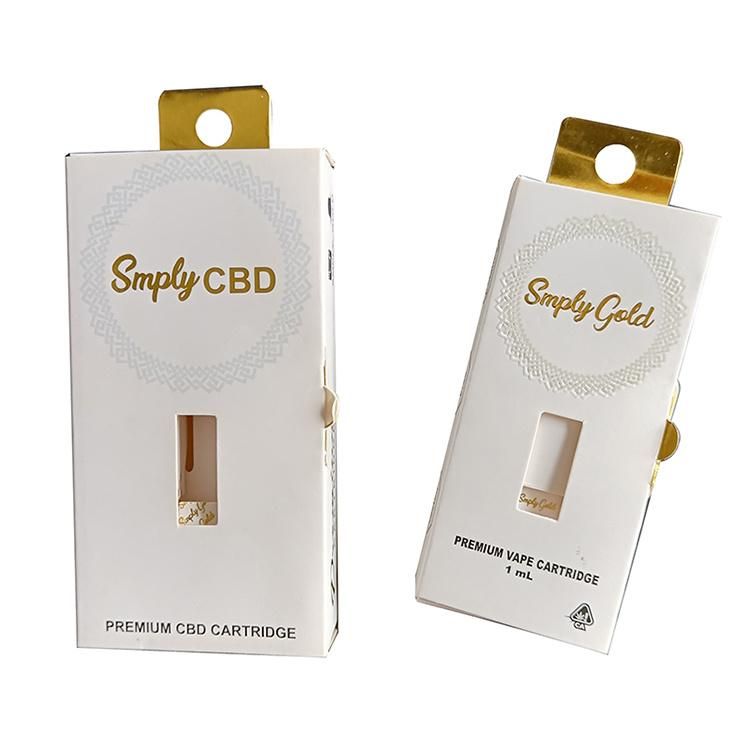 Custom 1ml Atomizer Gold Foil Vape Cartridge Packaging