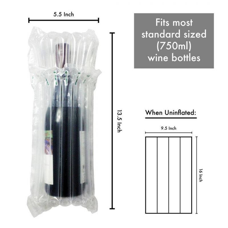 Factory Customized Size Transparent Air Column Breakageproof Wine Bottle Plastic Bag