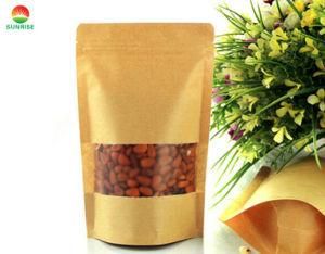 Customized Design Printing Waterproof Kraft Paper Bag /Eco-Friendly Recycled Kraft Paper Powder Food Packaging with Clear Window