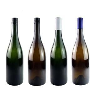 750ml 1 Liter Empty Green Round Burgundy Wine Glass Bottle with Screw Cap