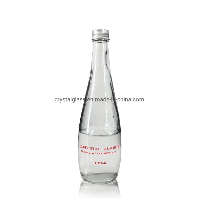 330ml Luxuury Empty Custom Mineral Water Drinking Bottle with Aluminium Screa Lid