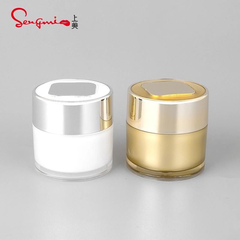 15g Custom Logo Skin Care Luxury Containers Cream Container Acrylic Pot Gold