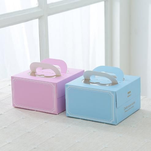 Wholesale Portable One-Piece Good Time Cake Box Melaleuca Square Birthday Pastry Cake Box Free Base and Logo Food Storage Cupcake Shaped Packaging Box with Hand