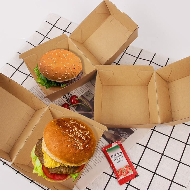 Wholesale Kraft Paper Lamination Food Packaging Box Burgert Container