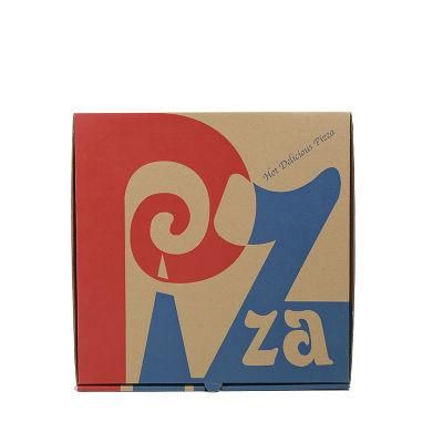 Red Logo Printing Corrugated Paper Pizza Box