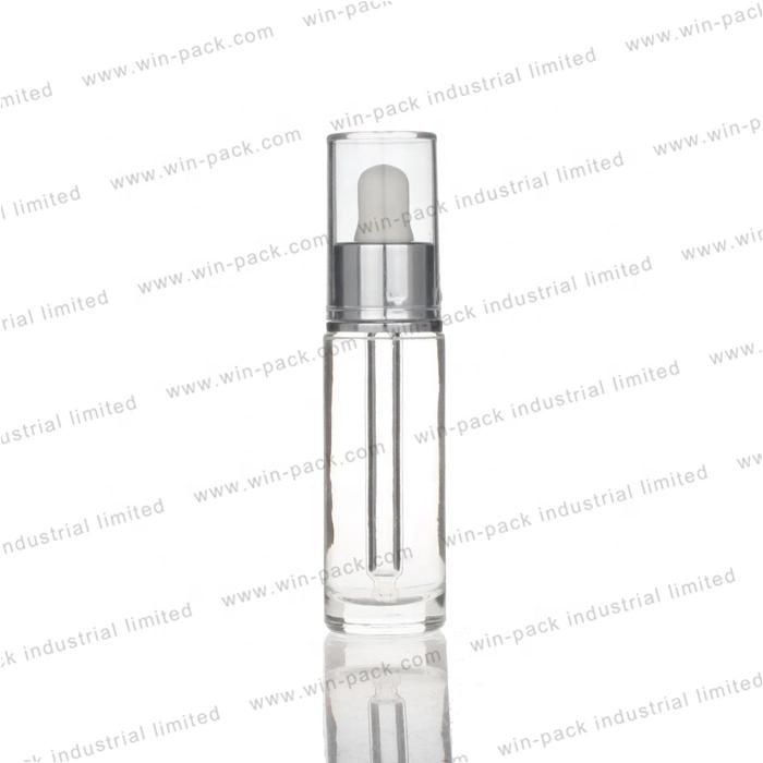 Winpack Hot Sell Thick Bottom Glass Bottle Cosmetic Luxury Dropper with Clear Cap High Quality Clear Empty Glass Dropper Bottle in Stock 50ml Dropper Bottle