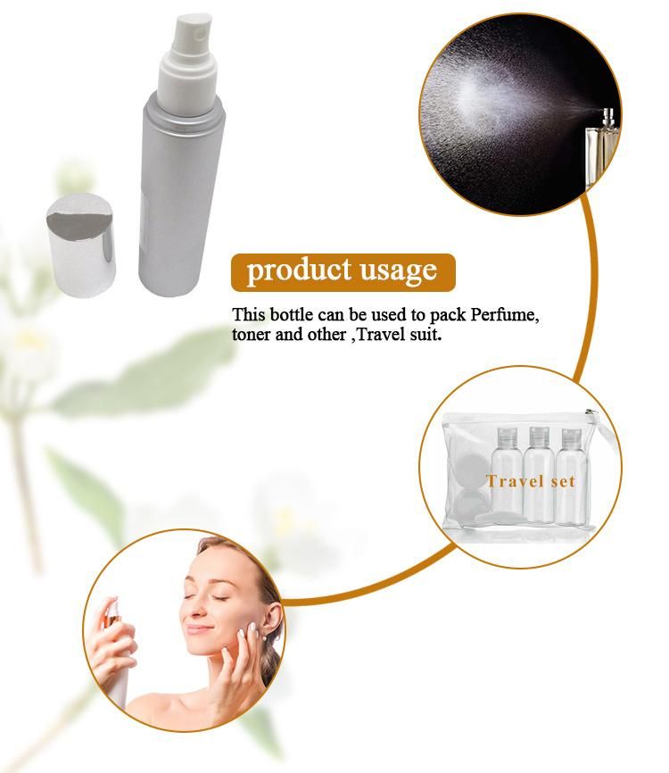 Silver Color Frosted Round Plastic Skincare Bottle