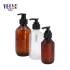 100ml 500ml Pet Plastic Amber Shampoo Bottle Brown Packaging with Pump