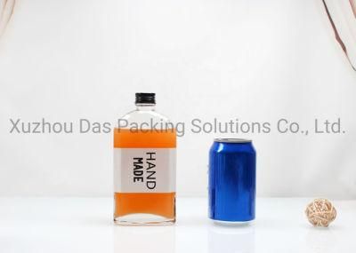 Flat Flask Shape with Aluminum Lid for Iced Cold Brew Coffee 100ml 200ml 350ml Glass Bottle