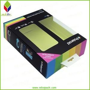 Custom Hanger Coated Paper Electronic Gift Box with PVC Window