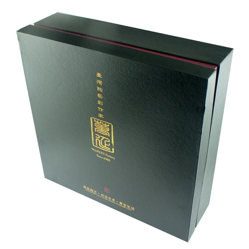 Silk Inside Performance Gold Foil Full Black Surface Packaging Box for Gift