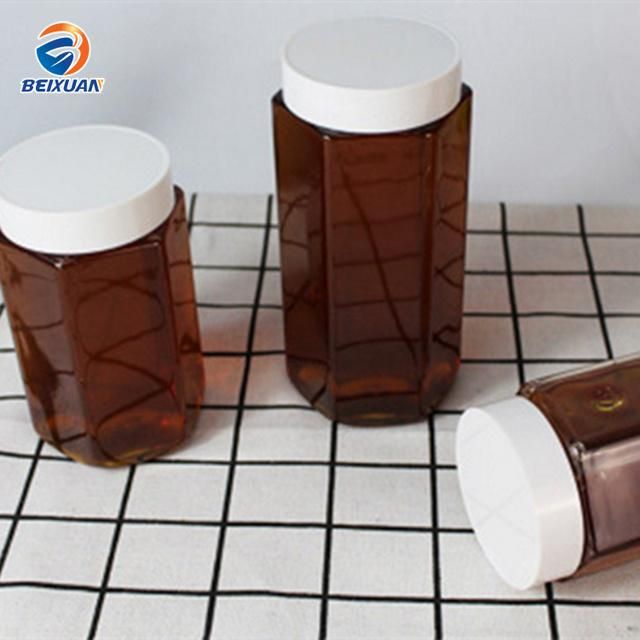 290ml Hexagonal High-Quality Transparent Plastic Honey Jar