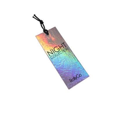 Wholesale Custom Screen Printing Double Side Name Logo Yellow PVC Hang Tag for Clothing