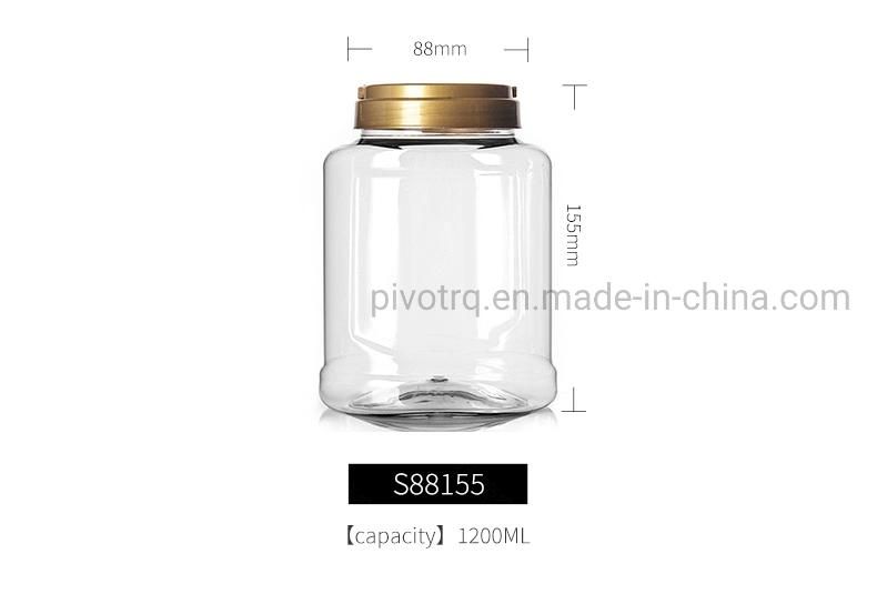 1200ml 40oz Clear Large Empty Food Plastic Container Jar