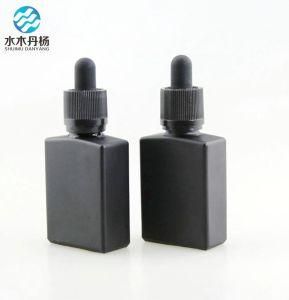 Wholesale Black Coated 30ml Square Essential Oil Dropper Bottle